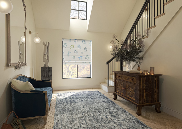 Botanical Velvet, River Blue - Twist&Fit Roman Blind - Image 6
